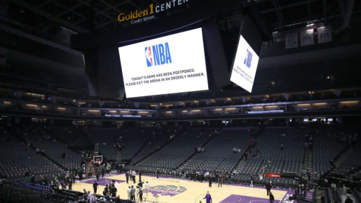 SACRAMENTO, CALIFORNIA - MARCH 11: The game between the New Orleans Pelicans and the Sacramento Kings was postponed because of the corona virus at Golden 1 Center on March 11, 2020 in Sacramento, California. NOTE TO USER: User expressly acknowledges and agrees that, by downloading and or using this photograph, User is consenting to the terms and conditions of the Getty Images License Agreement. (Photo by Ezra Shaw/Getty Images)