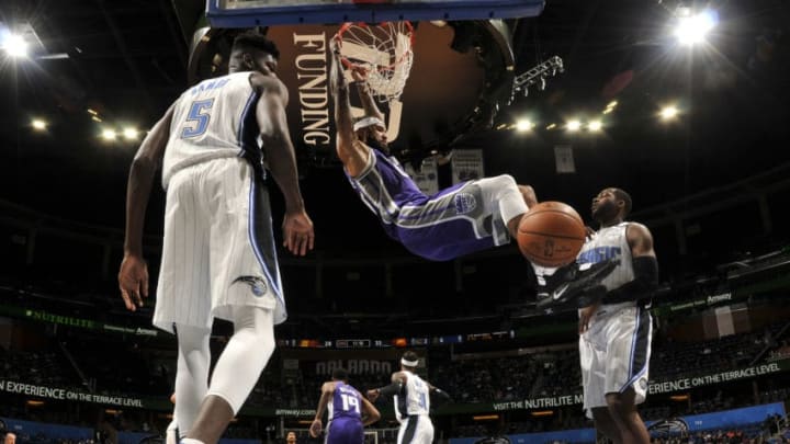 ORLANDO, FL - OCTOBER 30: Willie Cauley-Stein #00 of the Sacramento Kings dunks the ball against the Orlando Magic on October 30, 2018 at Amway Center in Orlando, Florida. NOTE TO USER: User expressly acknowledges and agrees that, by downloading and/or using this Photograph, user is consenting to the terms and conditions of the Getty Images License Agreement. Mandatory Copyright Notice: Copyright 2018 NBAE (Photo by Fernando Medina/NBAE via Getty Images)