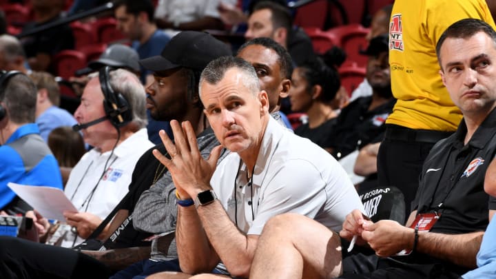 LAS VEGAS, NV – JULY 9: Head Coach Billy Donovan of the the Oklahoma City Thunder looks on during the 2018 Las Vegas Summer League on July 9, 2018 at the Thomas & Mack Center in Las Vegas, Nevada. Copyright 2018 NBAE (Photo by Garrett Ellwood/NBAE via Getty Images)