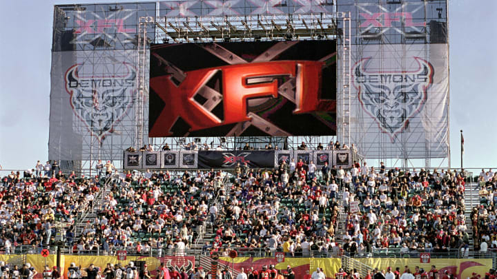 4 Feb 2001: A general view of the game between the Los Angeles Xtreme and the San Francisco Demons at the Pac Bell Stadium in San Francisco, California. The Demons defeated the Xtreme 16-15.Mandatory Credit: Tom Hauck /Allsport