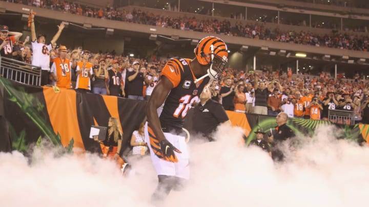 CINCINNATI, OH – SEPTEMBER 13: A.J. Green #18 of the Cincinnati Bengals takes the field for the game against the Baltimore Ravens at Paul Brown Stadium on September 13, 2018 in Cincinnati, Ohio. The Bengals defeated the Ravens 34-23. (Photo by John Grieshop/Getty Images)