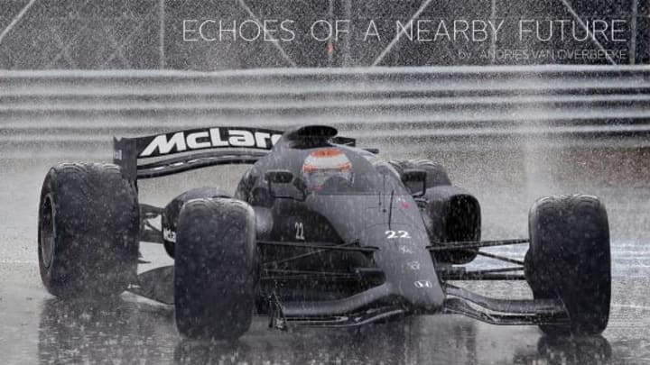 McLaren Mercedes' Jenson Button, of Britain drives during heavy rain early in the Canadian Grand Prix auto race, Sunday, June 12, 2011, in Montreal. Button won the race. (AP Photo/The Canadian Press, Jacques Boissinot)