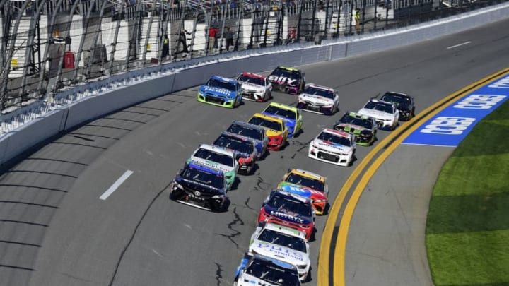 DAYTONA BEACH, FLORIDA - FEBRUARY 09: Ryan Newman, driver of the #6 Koch Industries Ford, leads the field during the NASCAR Cup Series Busch Clash at Daytona International Speedway on February 09, 2020 in Daytona Beach, Florida. (Photo by Jared C. Tilton/Getty Images)