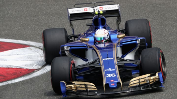 SHANGHAI, CHINA - APRIL 08: Antonio Giovinazzi of Italy driving the (36) Sauber F1 Team Sauber C36 Ferrari on track during final practice for the Formula One Grand Prix of China at Shanghai International Circuit on April 8, 2017 in Shanghai, China. (Photo by Mark Thompson/Getty Images)