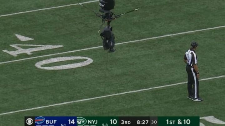 SkyCam breaks at MetLife Stadium (photo courtesy of CBS on NFL)