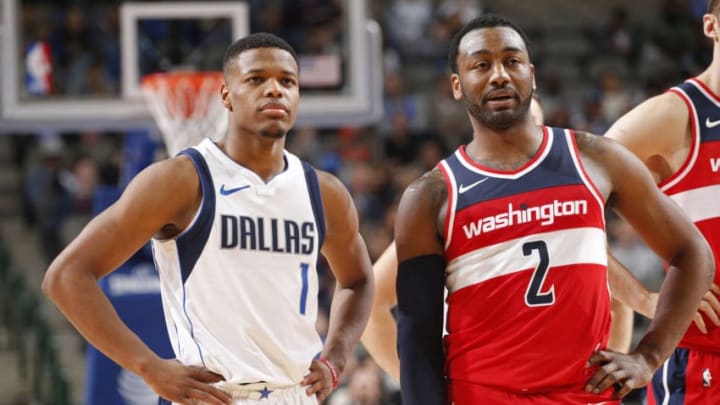 Washington Wizards John Wall and Dallas Mavericks Dennis Smith Jr. (Photo by Glenn James/NBAE via Getty Images)