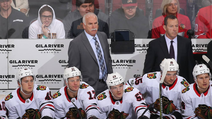 GLENDALE, AZ – OCTOBER 21: Head coach Joel Quenneville of the Chicago Blackhawks (Photo by Christian Petersen/Getty Images)