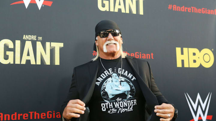 HOLLYWOOD, CA - MARCH 29: Hulk Hogan arrives to HBO World Premiere of "Andre The Giant" held at ArcLight Cinerama Dome on March 29, 2018 in Hollywood, California. (Photo by Michael Tran/FilmMagic)