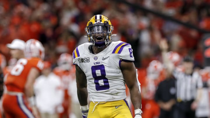 Patrick Queen, Green Bay Packers, 2020 mock draft (Photo by Don Juan Moore/Getty Images)