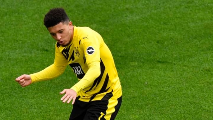 Jadon Sancho starred in Borussia Dortmund’s win over Leipzig on Saturday (Photo by MARTIN MEISSNER/POOL/AFP via Getty Images)