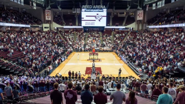 Jan 20, 2018; College Station, TX, USA; A general view of Reed Arena as the Texas A&M Aggies host the Missouri Tigers. Mandatory Credit: C. Morgan Engel-USA TODAY Sports
