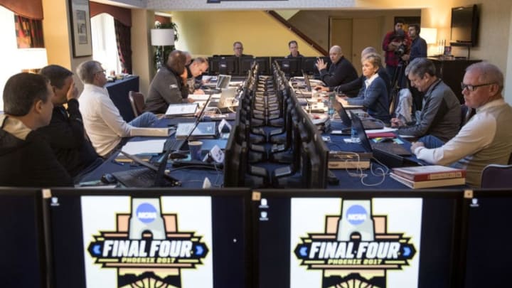NEW YORK, NY - MARCH 8: The NCAA Basketball Tournament Selection Committee meets on Wednesday afternoon, March 8, 2017 in New York City. The committee is gathered in New York to begin the five-day process of selecting and seeding the field of 68 teams for the NCAA MenÕs Basketball Tournament. The final bracket will be released on Sunday evening following the completion of conference tournaments. (Photo by Drew Angerer/Getty Images)