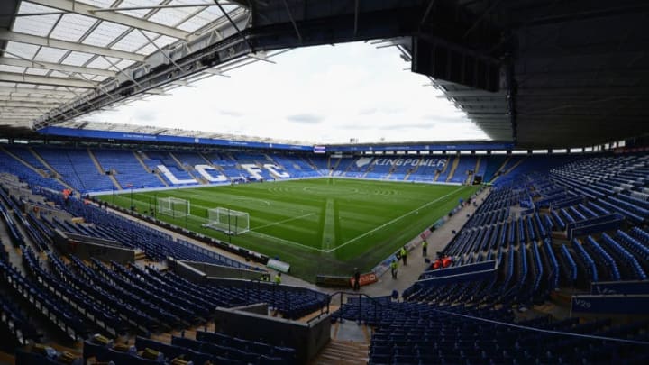 LEICESTER, ENGLAND - MAY 21: General view inside the stadium prior to the Premier League match between Leicester City and AFC Bournemouth at The King Power Stadium on May 21, 2017 in Leicester, England. (Photo by Tony Marshall/Getty Images)