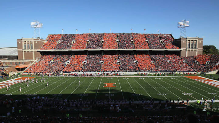 CHAMPAIGN, IL - OCTOBER 15: A general view of Memorial Stadium as the Illinois Fighting Illini take on the Ohio State Buckeyes on October 15, 2011 in Champaign, Illinois. Ohio State defeated Illinois 17-7. (Photo by Jonathan Daniel/Getty Images)