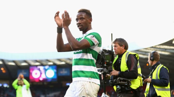 GLASGOW, SCOTLAND - OCTOBER 23: Moussa Dembele of Celtic celebrates victory during the Betfred Cup Semi Final match between Rangers and Celtic at Hampden Park on October 23, 2016 in Glasgow, Scotland. (Photo by Michael Steele/Getty Images)