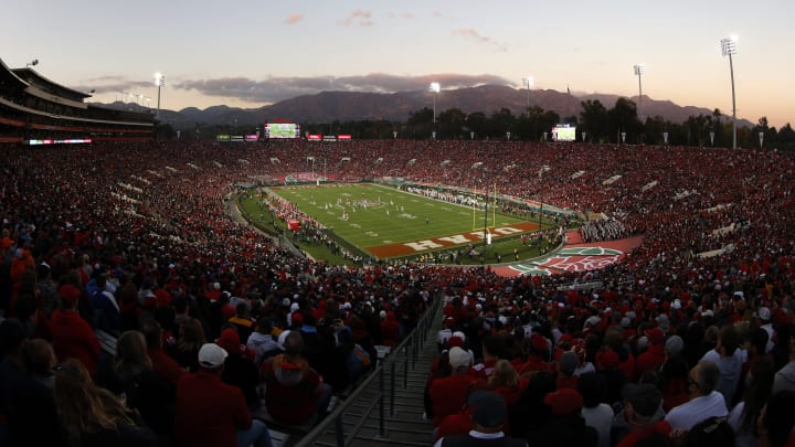 PASADENA, CALIFORNIA – JANUARY 01: A general view of during Rose Bowl Stadium during a the Rose Bowl game between the Utah Utes and the Ohio State Buckeyes on January 01, 2022 in Pasadena, California. (Photo by Sean M. Haffey/Getty Images)