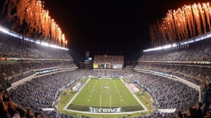 Sep 19, 2013; Philadelphia, PA, USA; General view of fireworks during the NFL game between the Kansas City Chiefs and the Philadelphia Eagles at Lincoln Financial Field. Mandatory Credit: Kirby Lee-USA TODAY Sports Sep 19, 2013; Philadelphia, PA, USA; General view of fireworks during the NFL game between the Kansas City Chiefs and the Philadelphia Eagles at Lincoln Financial Field. Mandatory Credit: Kirby Lee-USA TODAY Sports