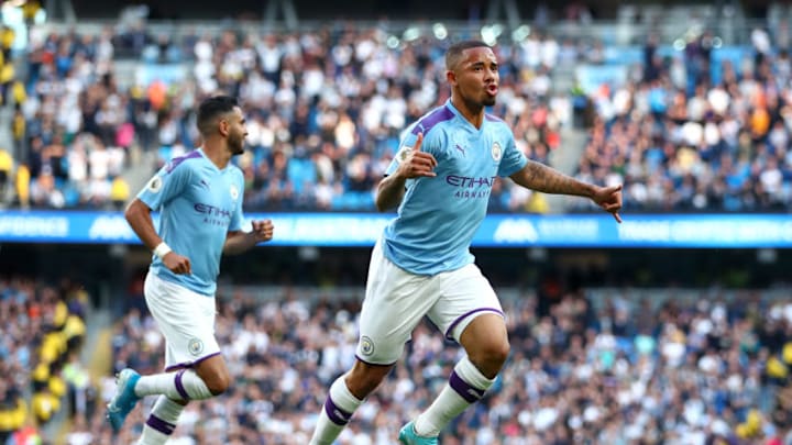 MANCHESTER, ENGLAND - AUGUST 17: Gabriel Jesus of Manchester City celebrates with his team after scoring his sides third goal which is later disallowed by VAR during the Premier League match between Manchester City and Tottenham Hotspur at Etihad Stadium on August 17, 2019 in Manchester, United Kingdom. (Photo by Clive Brunskill/Getty Images) MANCHESTER, ENGLAND - AUGUST 17: Gabriel Jesus of Manchester City celebrates with his team after scoring his sides third goal which is later disallowed by VAR during the Premier League match between Manchester City and Tottenham Hotspur at Etihad Stadium on August 17, 2019 in Manchester, United Kingdom. (Photo by Clive Brunskill/Getty Images)