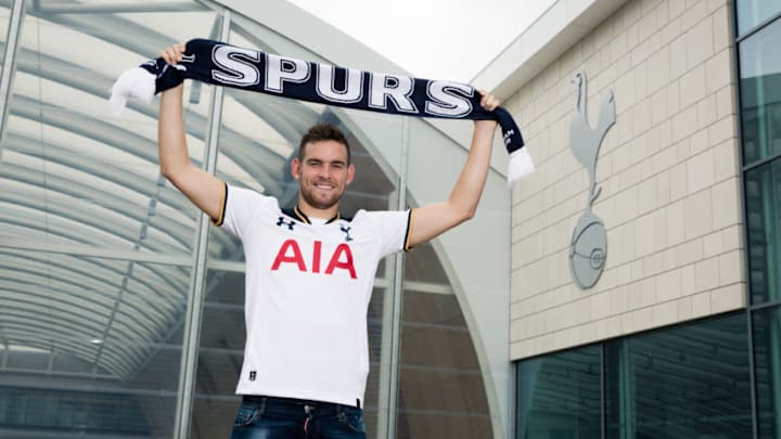 ENFIELD, ENGLAND - JULY 12: (EXCLUSIVE COVERAGE) New signing Vincent Janssen of Spurs poses for a picture at Tottenham Hotspur Training Ground on July 12, 2016 in Enfield, England. (Photo by Tottenham Hotspur FC/Tottenham Hotspur FC via Getty Images)