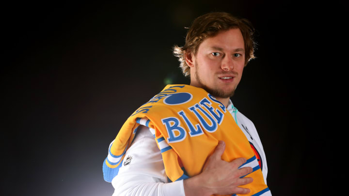 SUNRISE, FLORIDA – FEBRUARY 04: Vladimir Tarasenko #91 of the St. Louis Blues poses for a portrait prior to the 2023 NHL All-Star Game at FLA Live Arena on February 04, 2023 in Sunrise, Florida. (Photo by Mike Ehrmann/Getty Images)
