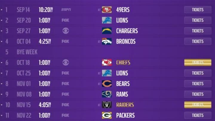 the vikings schedule