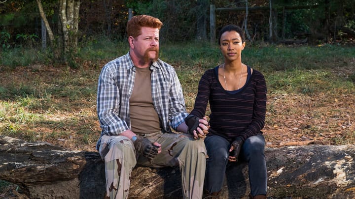 Abraham Ford (Michael Cudlitz) and Sasha (Sonequa Martin-Green) in Episode 16 Photo by Gene Page/AMC The Walking Dead