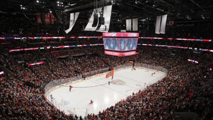 Jun 8, 2023; Sunrise, Florida, USA; A general view inside FLA Live Arena before game three of the 2023 Stanley Cup Final between the Florida Panthers and the Vegas Golden Knights. Mandatory Credit: Sam Navarro-USA TODAY Sports