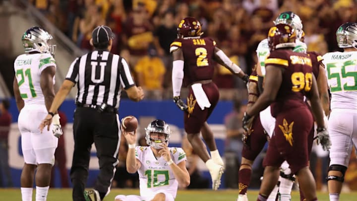 TEMPE, AZ - SEPTEMBER 23: Quarterback Justin Herbert