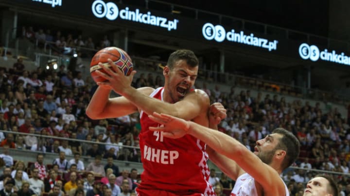 Ante Zizic (41) of Croatia in action is seen in Gdansk, Poland on 17 September 2018 Poland faces Croatia during the Basketball World Cup China 2019 Qualifiers game in the ERGO Arena sports hall in Gdansk (Photo by Michal Fludra/NurPhoto via Getty Images)