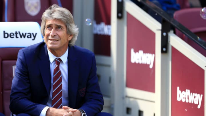 LONDON, ENGLAND - SEPTEMBER 01: Manuel Pellegrini, Manager of West Ham United looks on prior to the Premier League match between West Ham United and Wolverhampton Wanderers at London Stadium on September 1, 2018 in London, United Kingdom. (Photo by Stephen Pond/Getty Images)