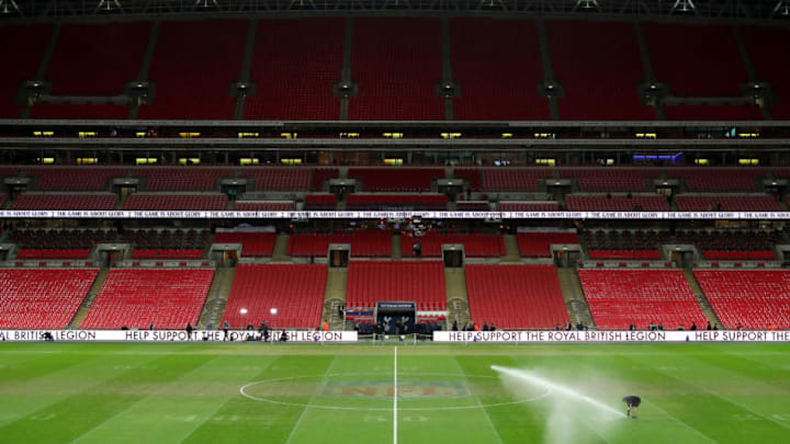 LONDON, ENGLAND - OCTOBER 29: General view inside the stadium prior to the Premier League match between Tottenham Hotspur and Manchester City at Tottenham Hotspur Stadium on October 29, 2018 in London, United Kingdom. (Photo by Richard Heathcote/Getty Images)
