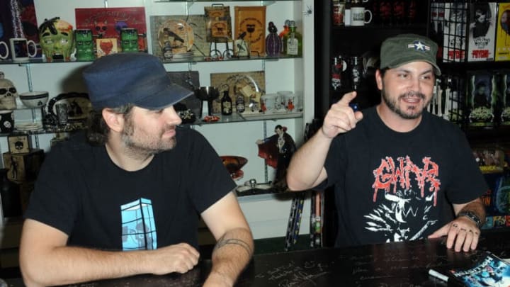 BURBANK, CA - APRIL 08: Actors/producers Joe Lynch and Adam Green attend the "Holliston" Second Season BluRay Release Signing held at Dark Delicacies Bookstore on April 8, 2014 in Burbank, California. (Photo by Albert L. Ortega/Getty Images)