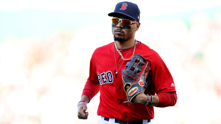 BOSTON, MASSACHUSETTS – SEPTEMBER 29: Mookie Betts #50 of the Boston Red Sox runs to the dugout during the fifth inning against the Baltimore Orioles at Fenway Park on September 29, 2019 in Boston, Massachusetts. (Photo by Maddie Meyer/Getty Images)