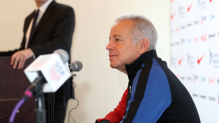 CARY, NC - FEBRUARY 28: U.S. Men's National Team head coach Dave Sarachan during the United States Men's National Team press conference on February 28, 2018 at Sahlen's Stadium at WakeMed Soccer Park in Cary, NC to preview an upcoming international friendly they will be playing. (Photo by Andy Mead/YCJ/Icon Sportswire via Getty Images)