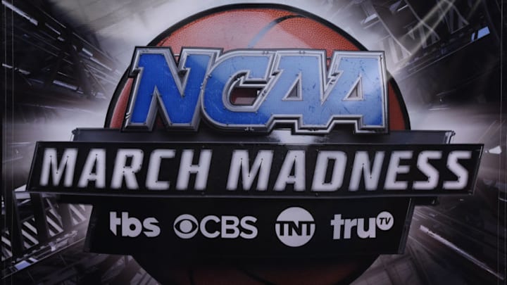 SALT LAKE CITY, UT - MARCH 18: A view of the NCAA logos prior to the game between the Gonzaga Bulldogs and the Northwestern Wildcats during the second round of the 2017 NCAA Men's Basketball Tournament at Vivint Smart Home Arena on March 18, 2017 in Salt Lake City, Utah. (Photo by Gene Sweeney Jr./Getty Images)