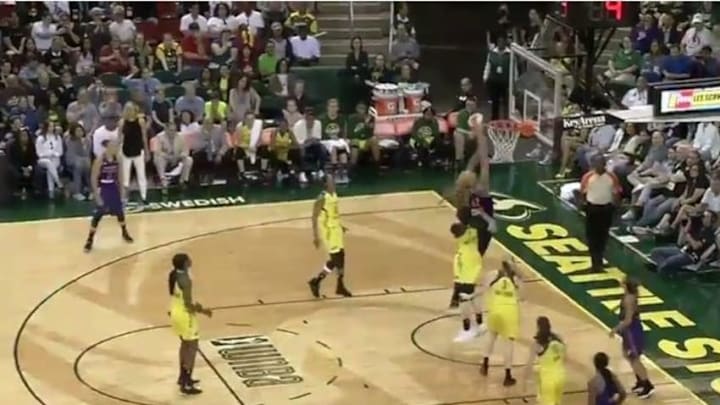 Brittney Griner dunks. (screenshot)