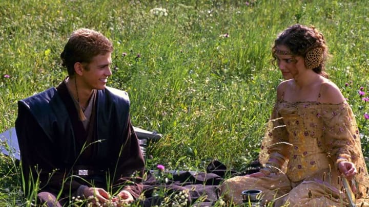 Natalie Portman as Padme and Hayden Christensen as Anakin in Star Wars: Episode II - Attack of the Clones (2002). Photo: Lucasfilm.