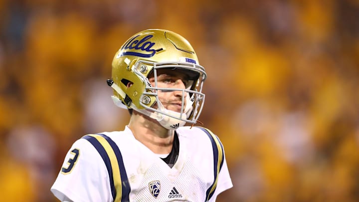 Oct 8, 2016; Tempe, AZ, USA; UCLA Bruins quarterback Josh Rosen (3) against the Arizona State Sun Devils at Sun Devil Stadium. Mandatory Credit: Mark J. Rebilas-USA TODAY Sports