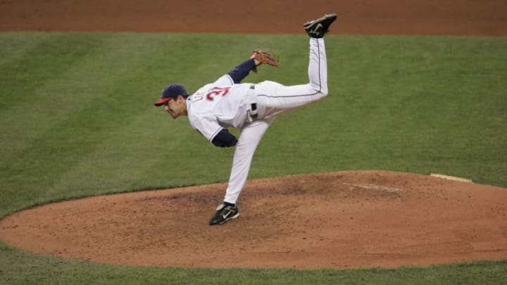 CLEVELAND - APRIL 30: Cliff Lee of the Cleveland Indians pitches during the game against the Seattle Mariners at Progressive Field in Cleveland, Ohio on April 30, 2008. The Indians defeated the Mariners 8-3. (Photo by John Reid III/MLB Photos via Getty Images)