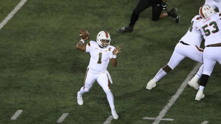 2022 NFL Draft prospect - Miami Hurricanes QB D'Eriq King. (Photo by Andy Lyons/Getty Images)