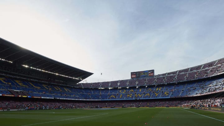 BARCELONA, SPAIN - MAY 21: General view of the Camp Nou Stadium prior the La Liga match between FC Barcelona and SD Eibar at Camp Nou Stadium on May 21, 2017 in Barcelona, Spain. (Photo by fotopress/Getty Images)