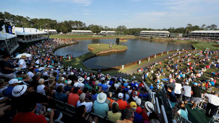 PONTE VEDRA BEACH, FL - MAY 11: A general view of the 17th hole during the second round of THE PLAYERS Championship on the Stadium Course at TPC Sawgrass on May 11, 2018 in Ponte Vedra Beach, Florida. (Photo by Mike Ehrmann/Getty Images)