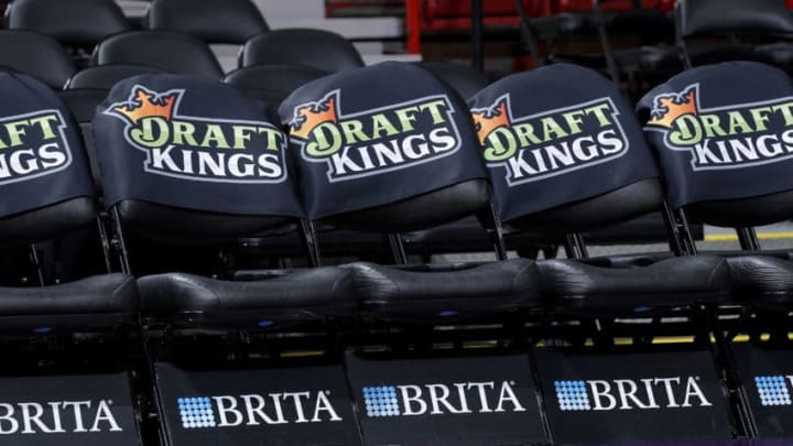 SACRAMENTO, CA - OCTOBER 30: A shot of chairs draoped with Draft Kings covers prior to the game between the Los Angeles Lakers and Sacramento Kings on October 30, 2015 at Sleep Train Arena in Sacramento, California. NOTE TO USER: User expressly acknowledges and agrees that, by downloading and or using this photograph, User is consenting to the terms and conditions of the Getty Images Agreement. Mandatory Copyright Notice: Copyright 2015 NBAE (Photo by Rocky Widner/NBAE via Getty Images)