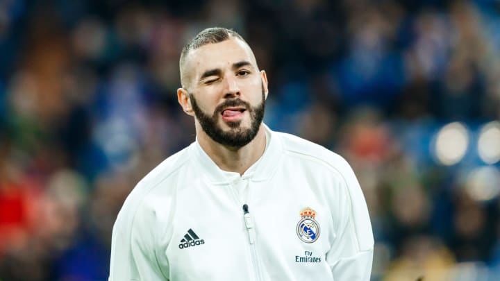 MADRID, SPAIN – DECEMBER 01: Karim Benzema of Real Madrid looks on during the La Liga match between Real Madrid v Valencia at the Santiago Bernabeu on December 1, 2018 in Madrid Spain. (Photo by TF-Images/TF-Images via Getty Images)