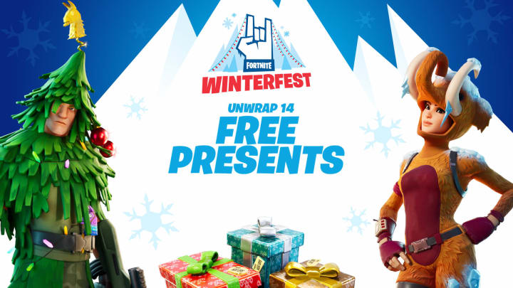 Which presents have skins in Fornite's Winterfest event?