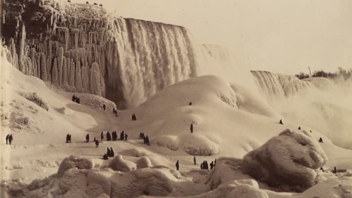 Ice Bridge under the American Falls at Niagara, New York, circa 1883.