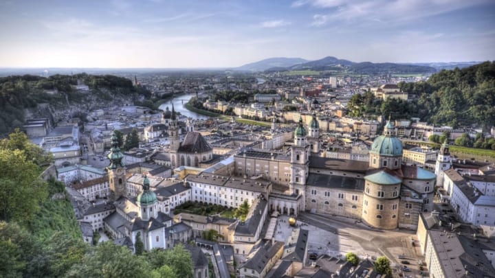 Aerial view of Salzburg, Austria.
