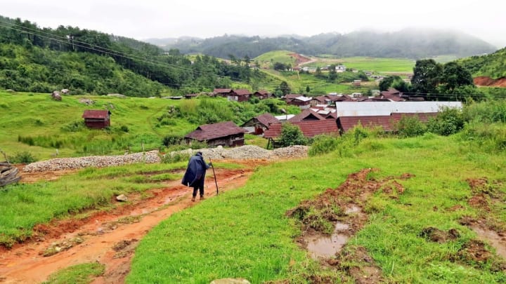 The West Khasi Hills in Meghalaya, India.