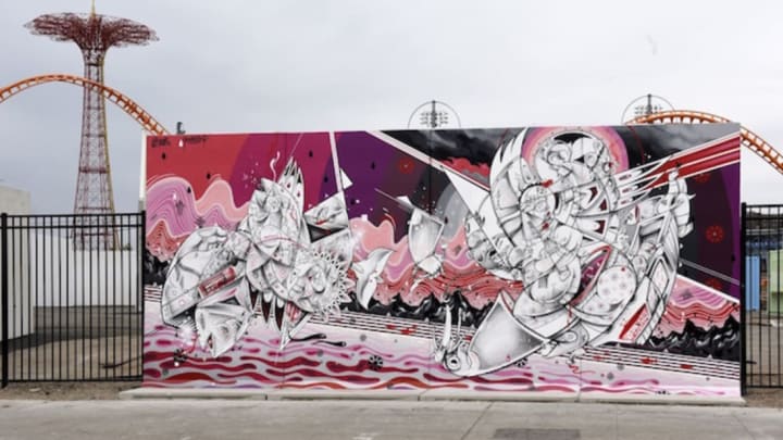 How & Nosm Coney Art Walls mural (2015)- Image via Martha Cooper