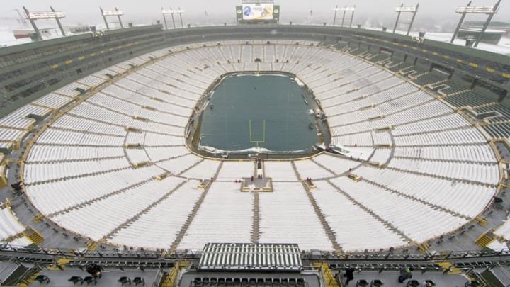 Dec 11, 2016; Green Bay, WI, USA; General view of Lambeau Field prior to the game between the Seattle Seahawks and Green Bay Packers. Mandatory Credit: Jeff Hanisch-USA TODAY Sports